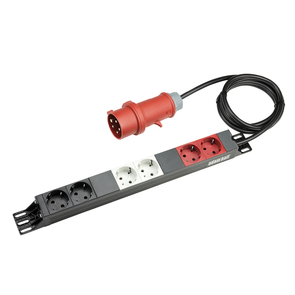 Distributore di corrente da 19” a 6 prese | 3 circuiti elettrici