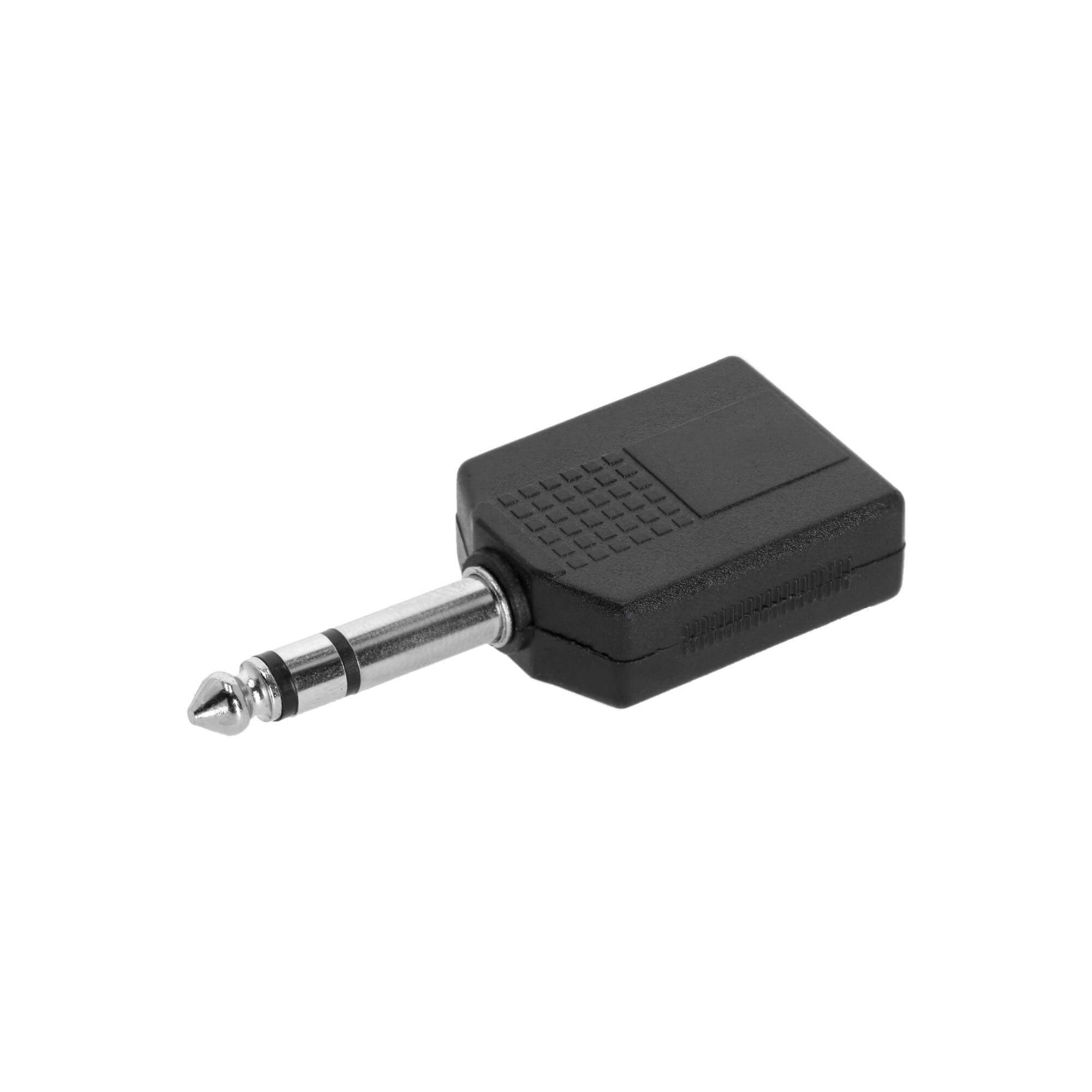 Adattatore a Y 2 x 6,3 mm jack TRS femmina a 6,3 mm jack TRS maschio