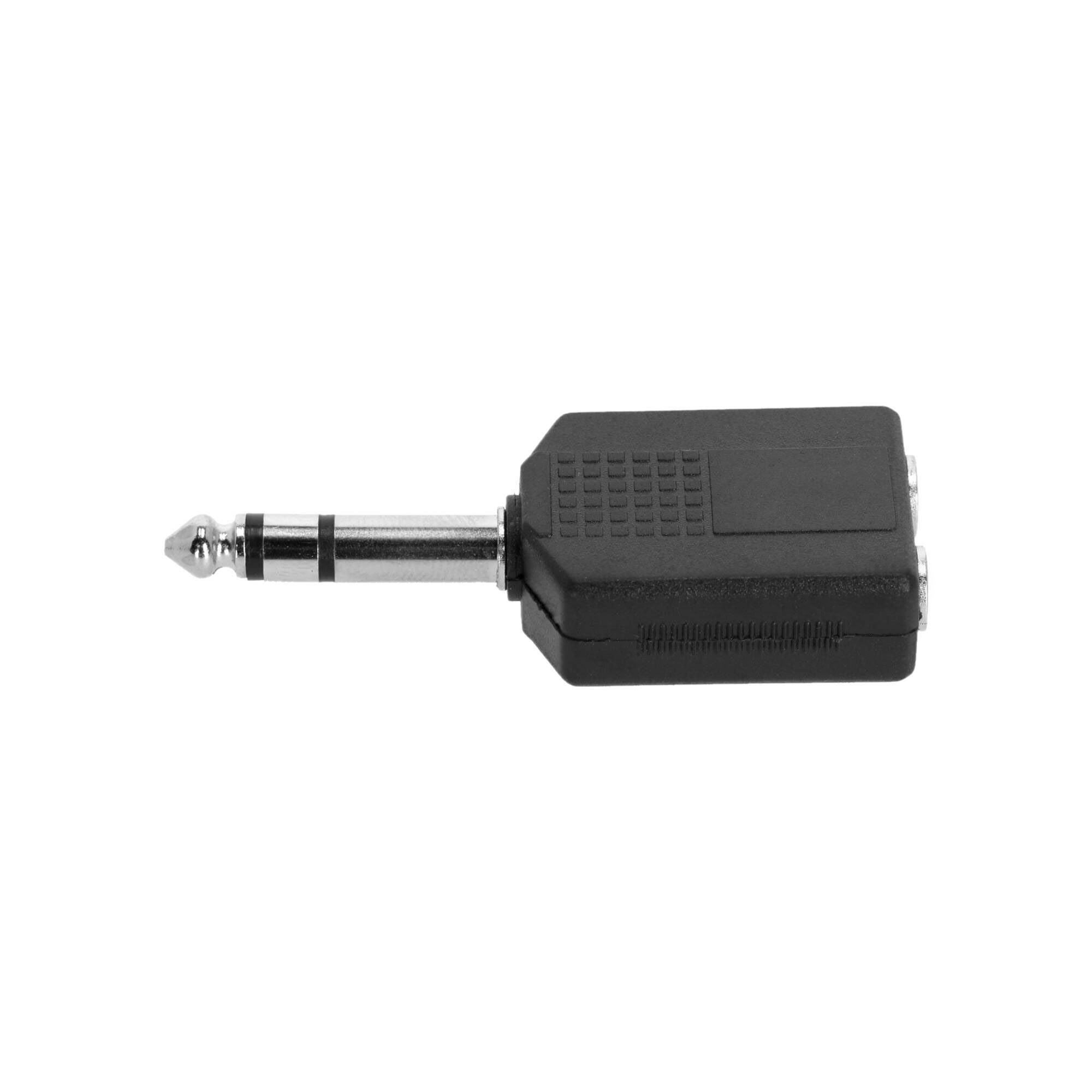 Adattatore a Y 2 x 6,3 mm jack TRS femmina a 6,3 mm jack TRS maschio