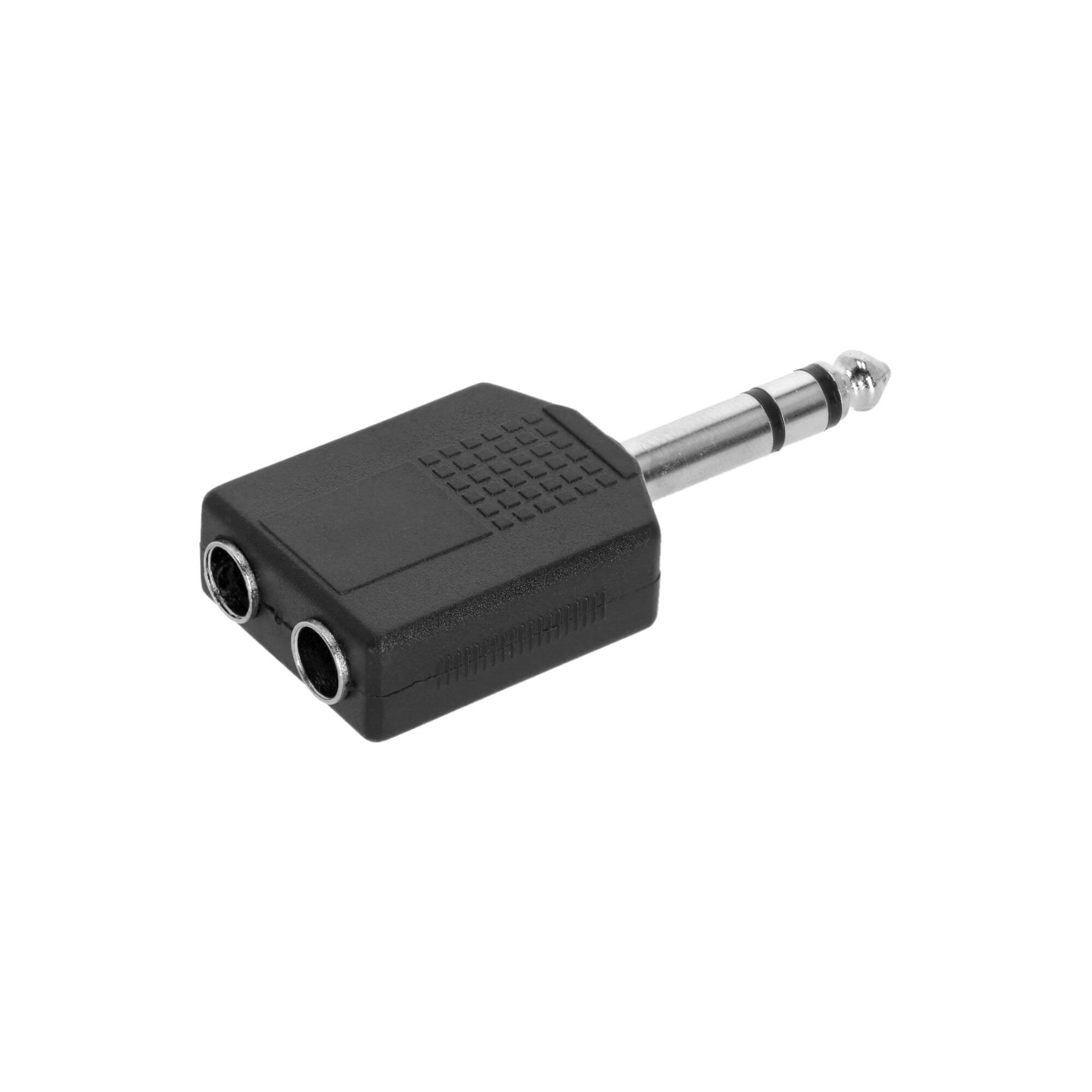 Adattatore a Y 2 x 6,3 mm jack TRS femmina a 6,3 mm jack TRS maschio