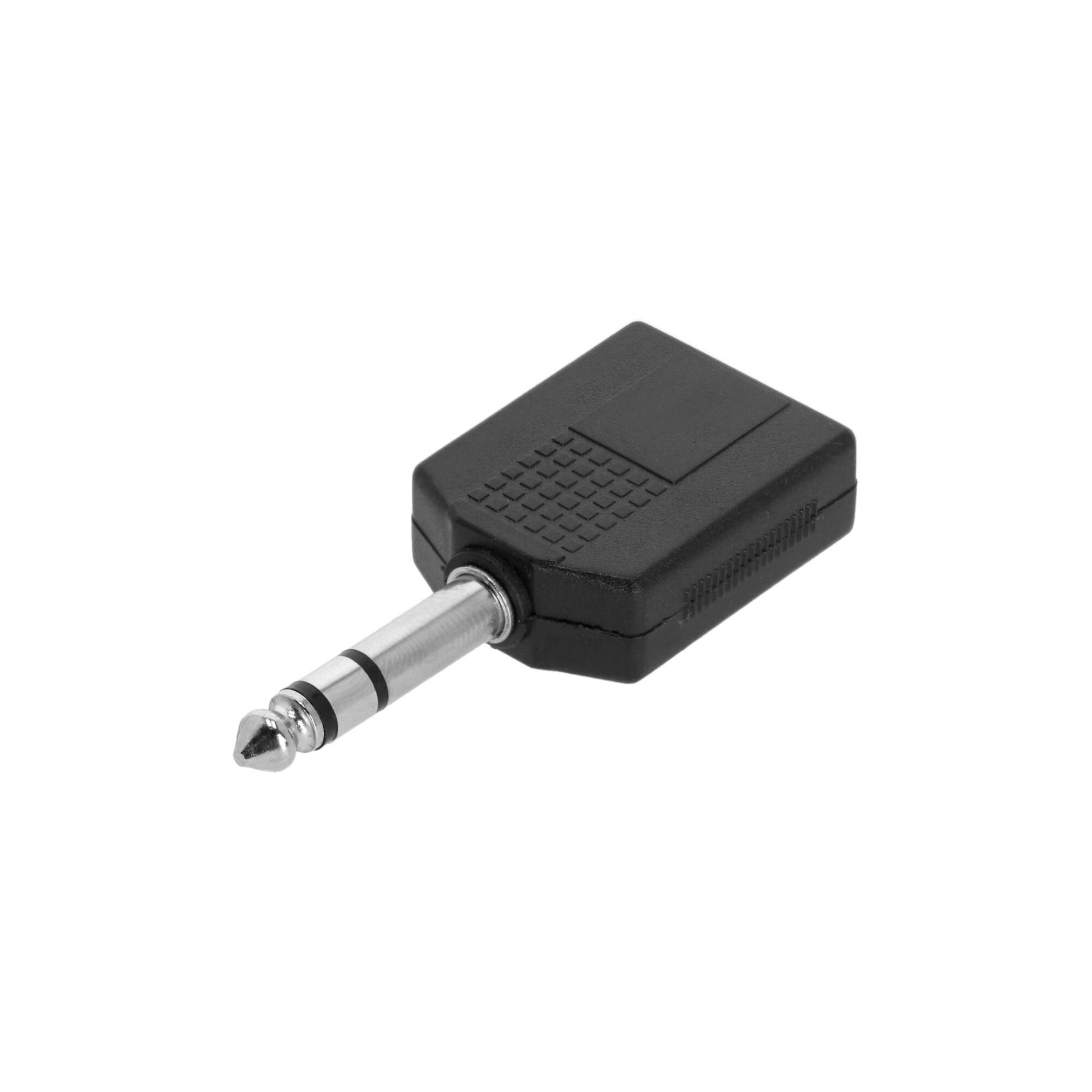 Adattatore a Y 2 x 6,3 mm jack TRS femmina a 6,3 mm jack TRS maschio