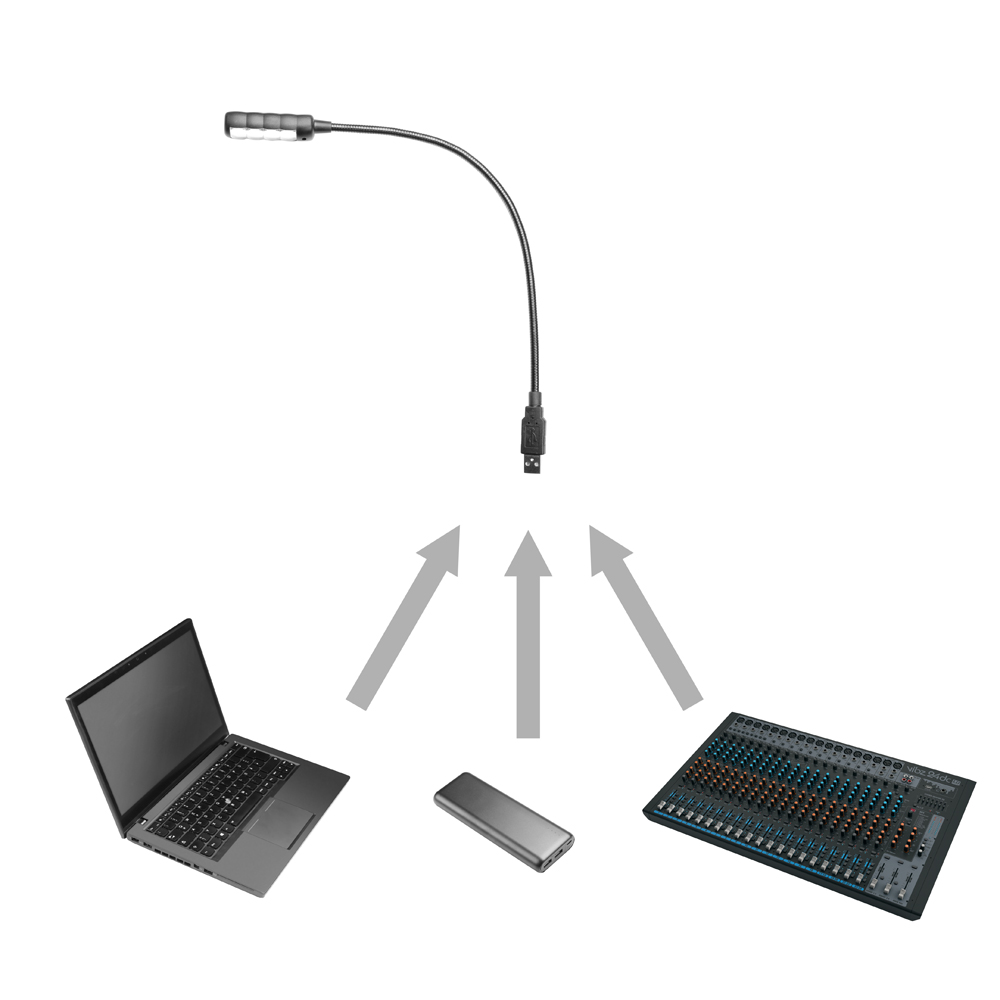 Lampada a collo di cigno USB con 4 COB LED