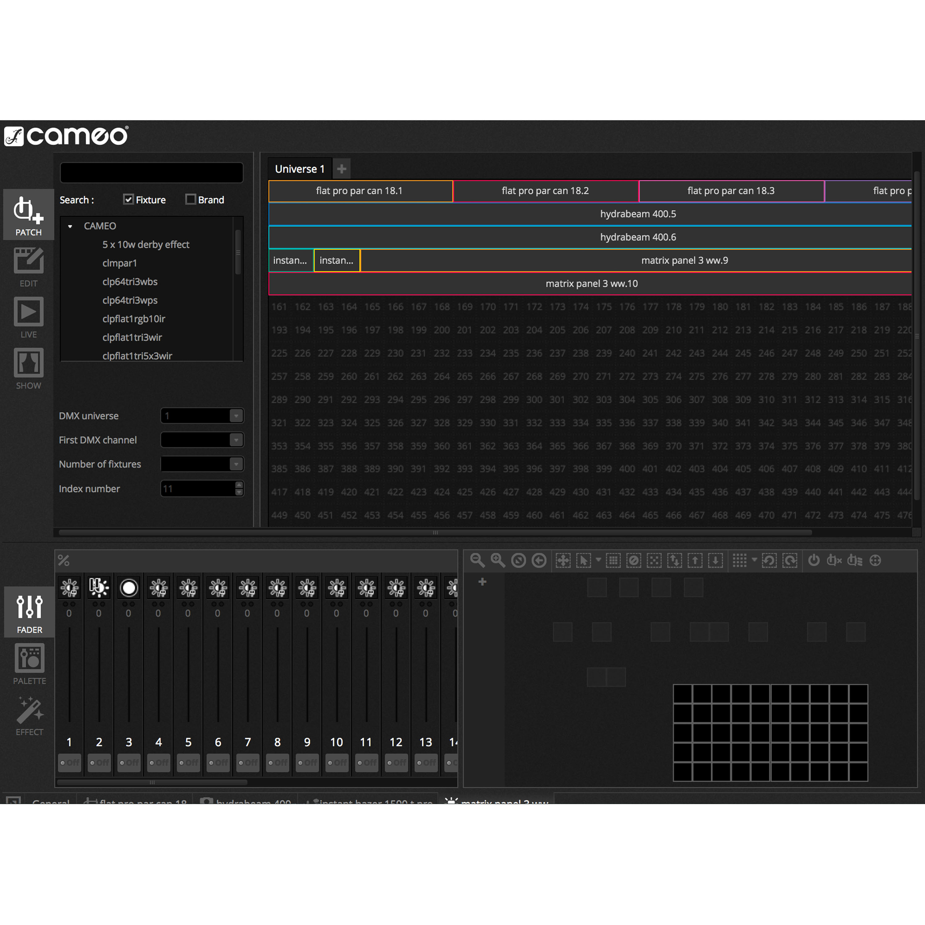 Interfaccia da USB a DMX a 512 canali e software di controllo