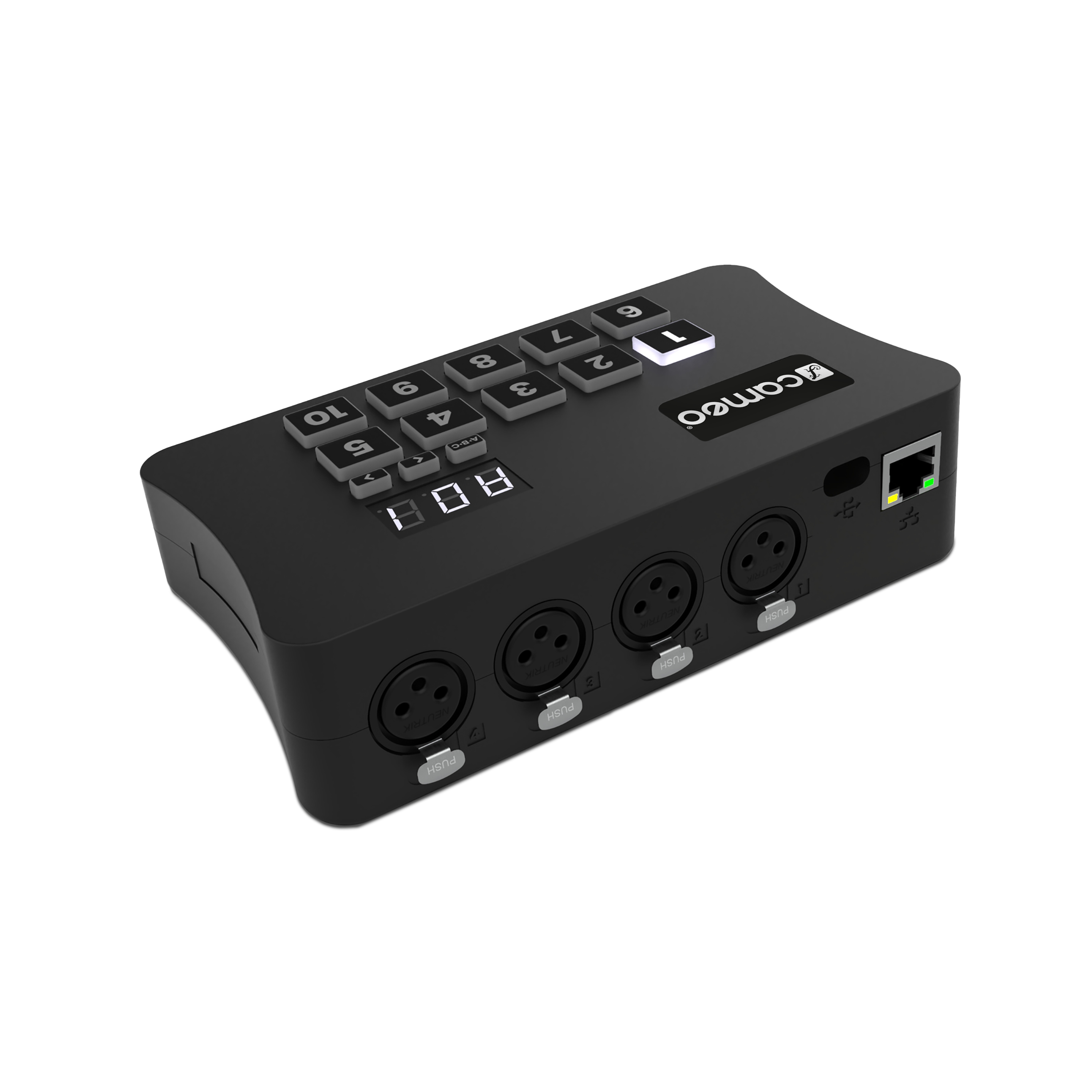 Interfaccia USB a DMX con fino a 2048 canali DMX e pannello di controllo illuminato