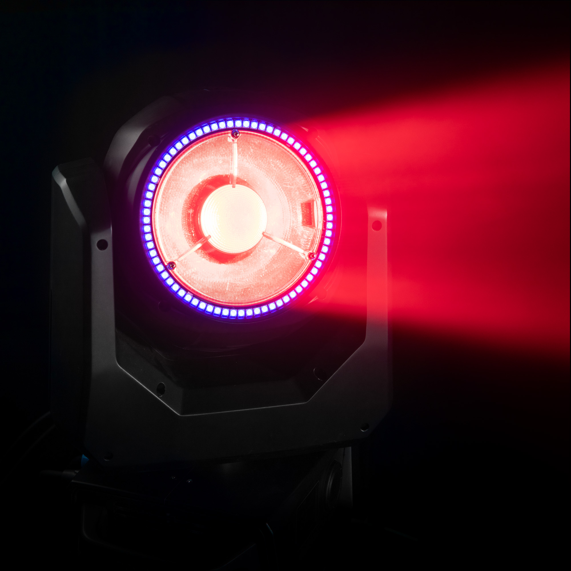 Beam Moving Head con Anello LED e Rotazione Continua