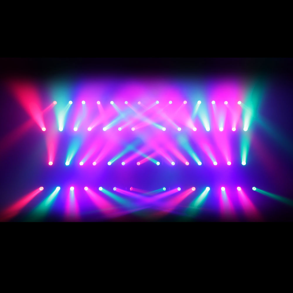 Testa mobile beam con anello di LED, rotazione continua e zoom