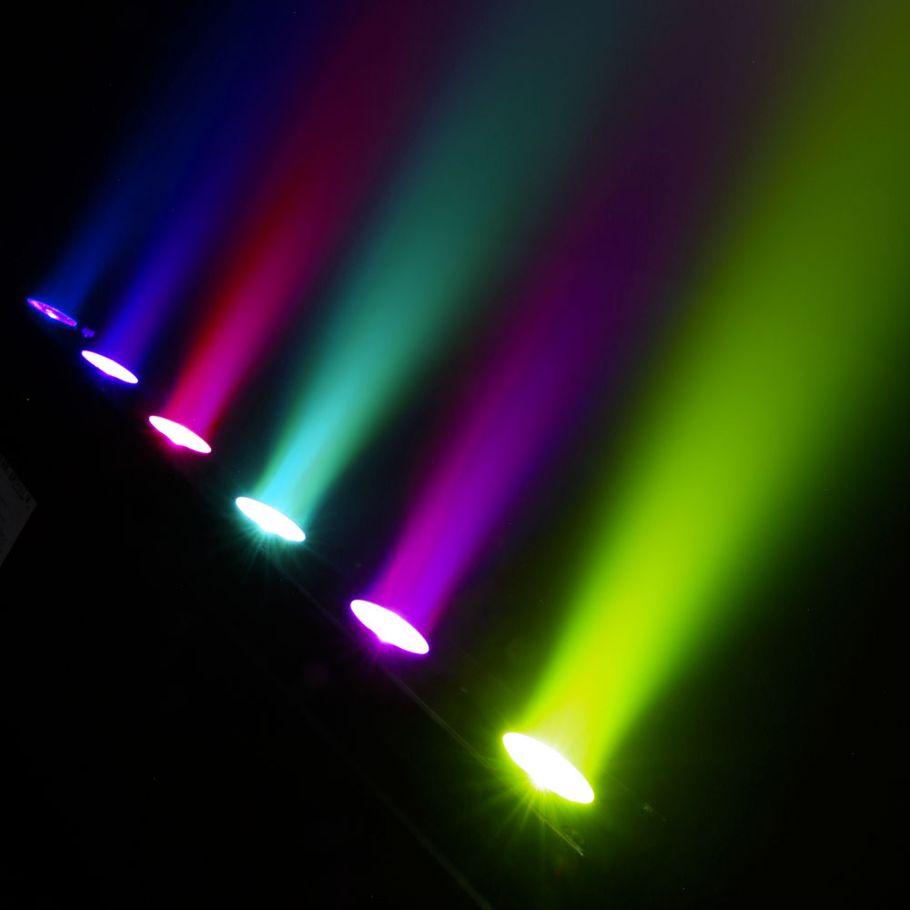 Barra professionale a 6 LED RGBW+UV da 12 W