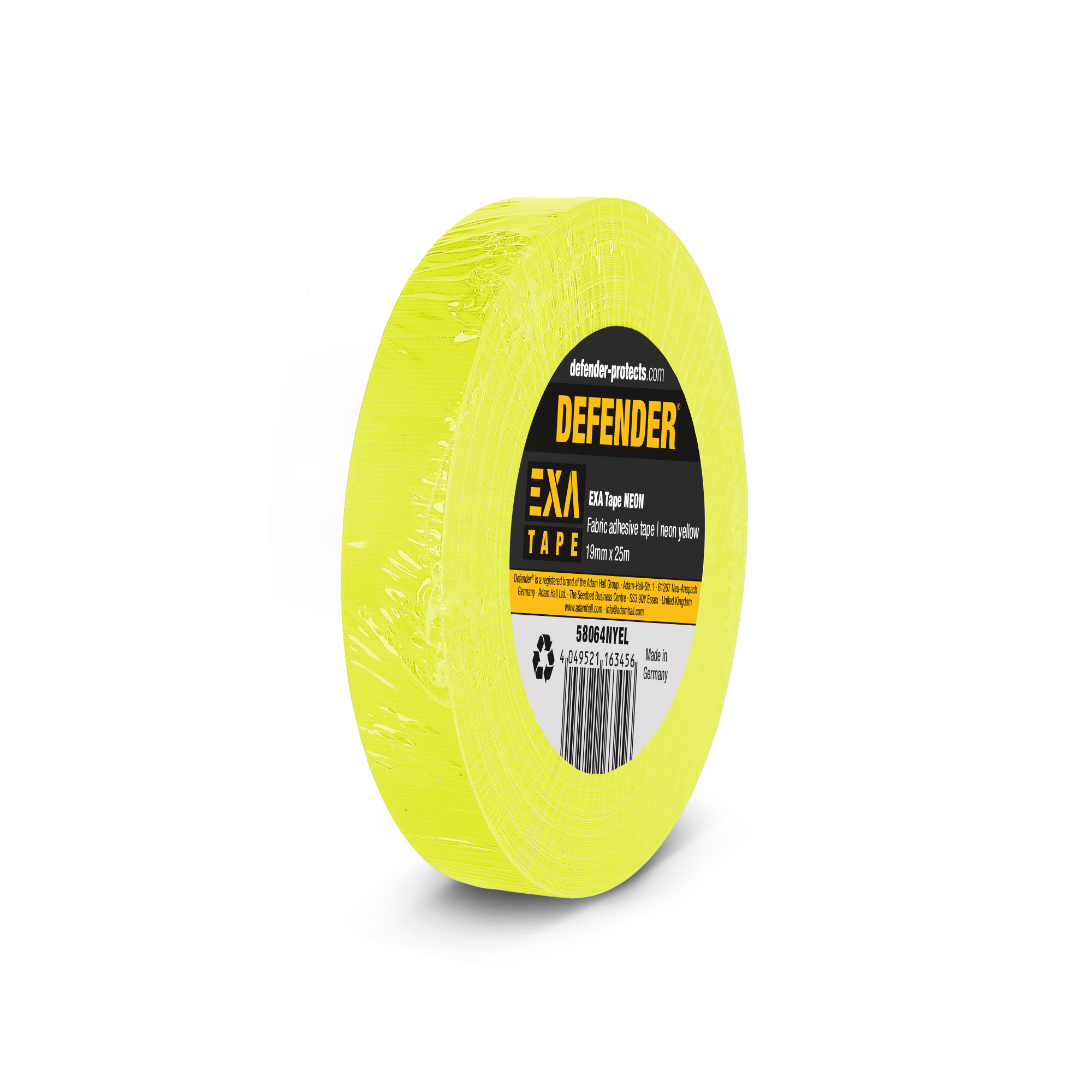 Nastro adesivo in tessuto | giallo neon | 19 mm x 25 m