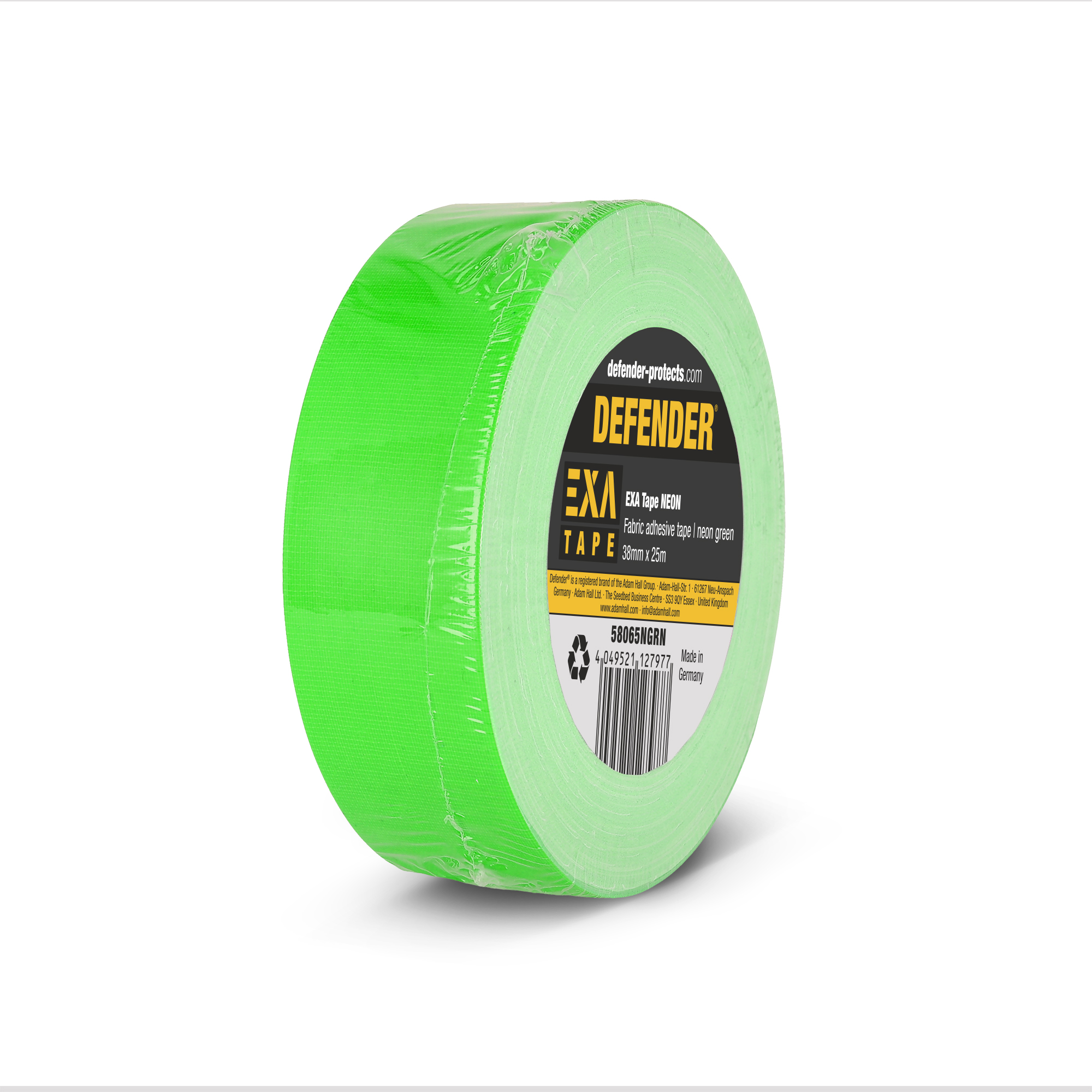 Nastro adesivo in tessuto | verde neon | 38 mm x 25 m