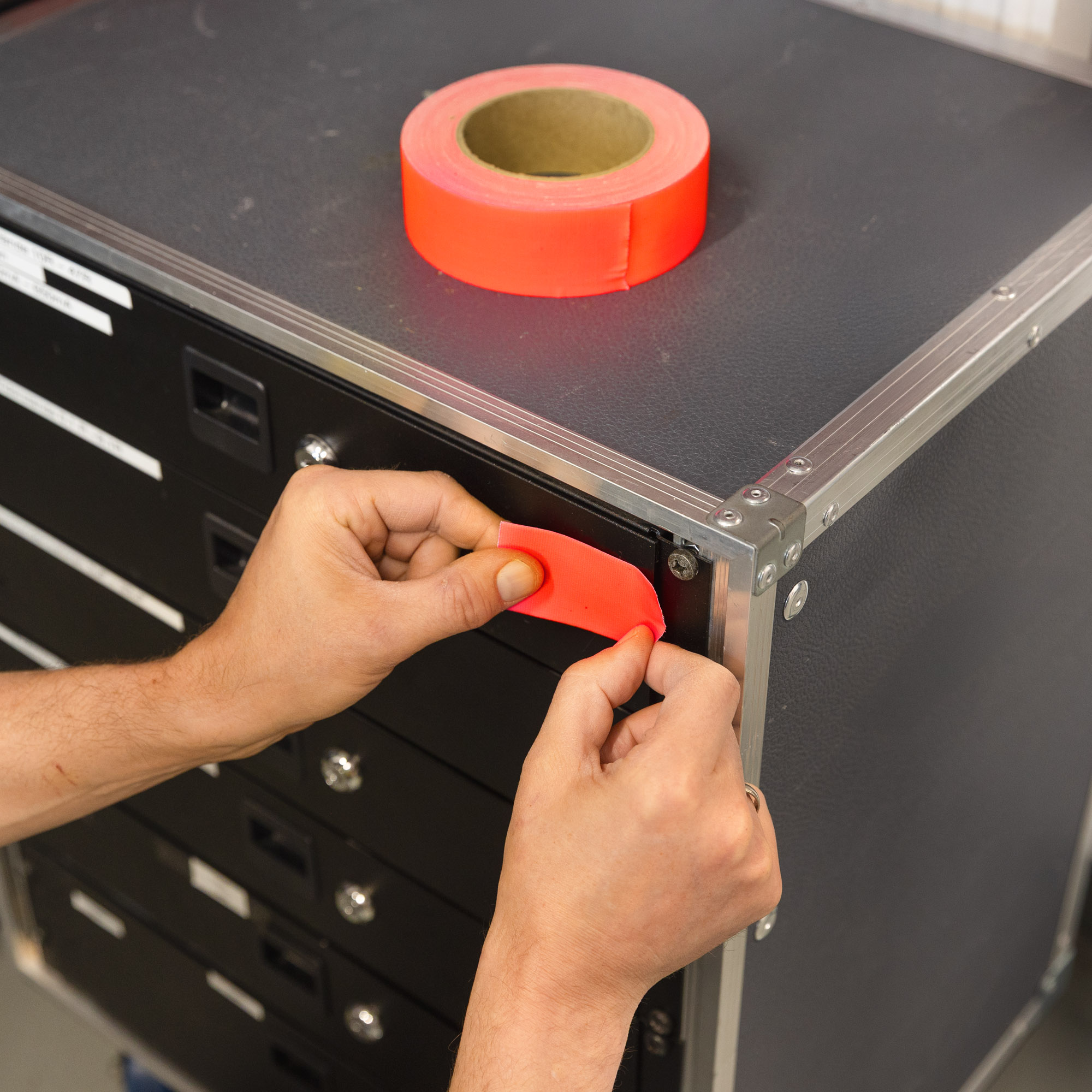 Nastro adesivo in tessuto | arancione neon | 38 mm x 25 m