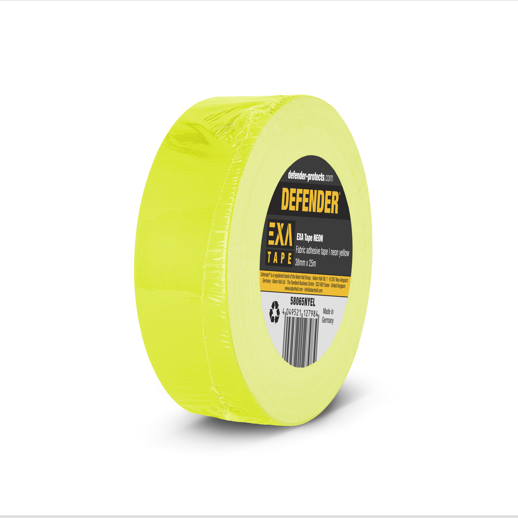 Nastro adesivo in tessuto | giallo neon | 38 mm x 25 m
