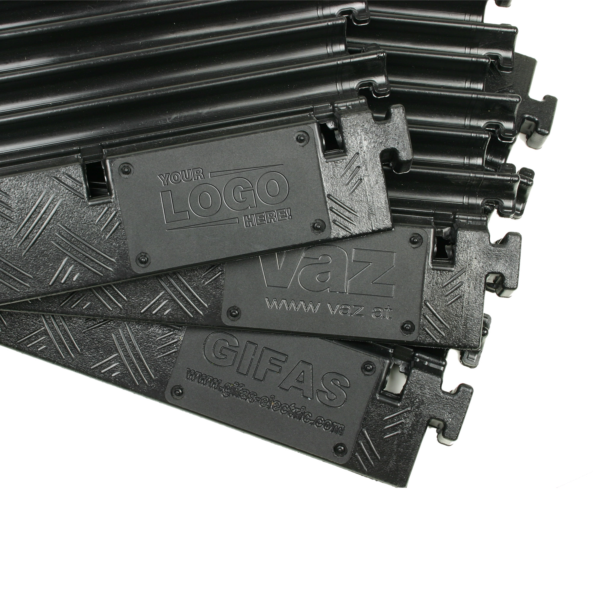 Protezione per cavi a 3 canali | curva a 45° | con connettore | design resistente | altezza 7,5 cm