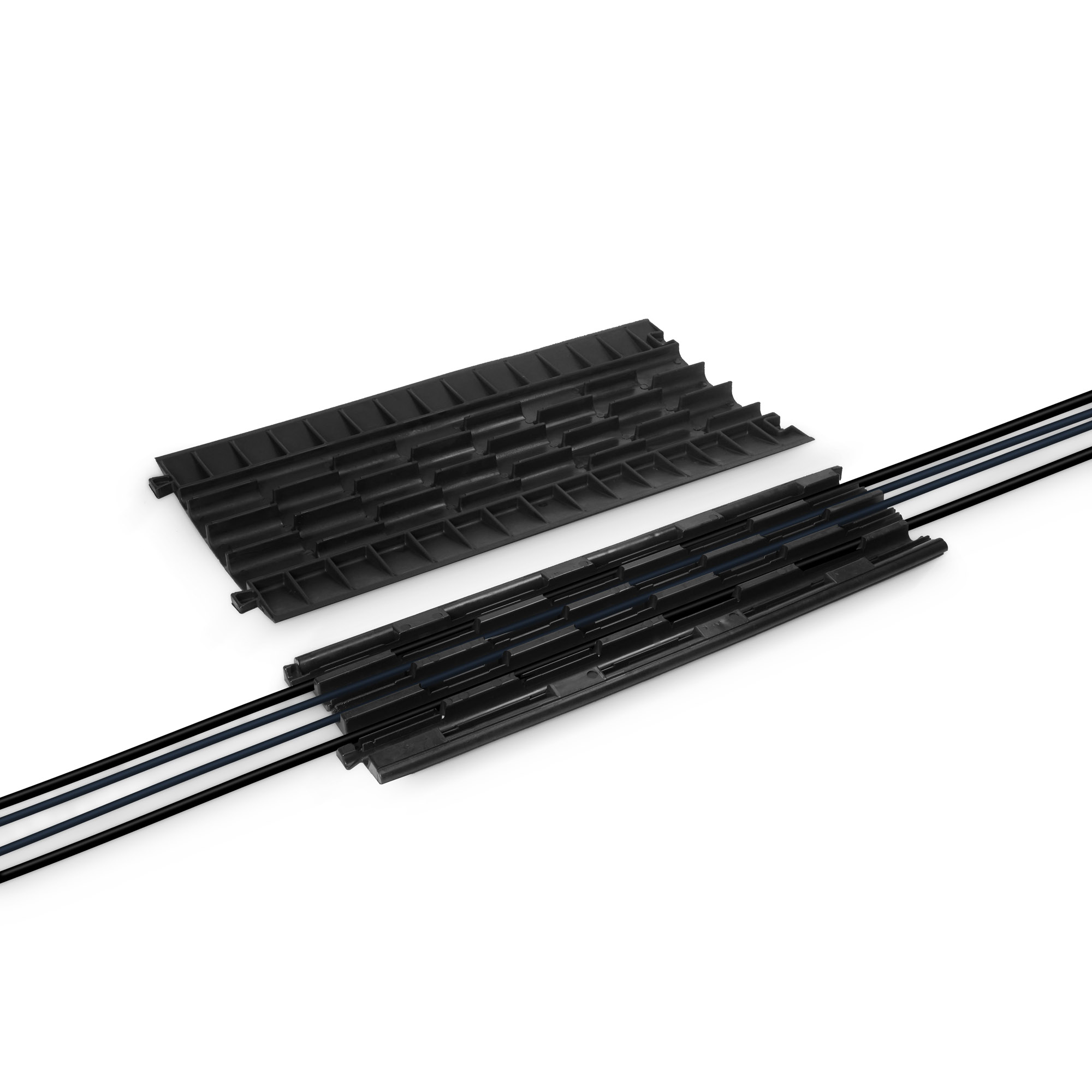 Protezioni per cavi a 7 canali | nero | per impieghi leggeri | altezza 3,7 cm