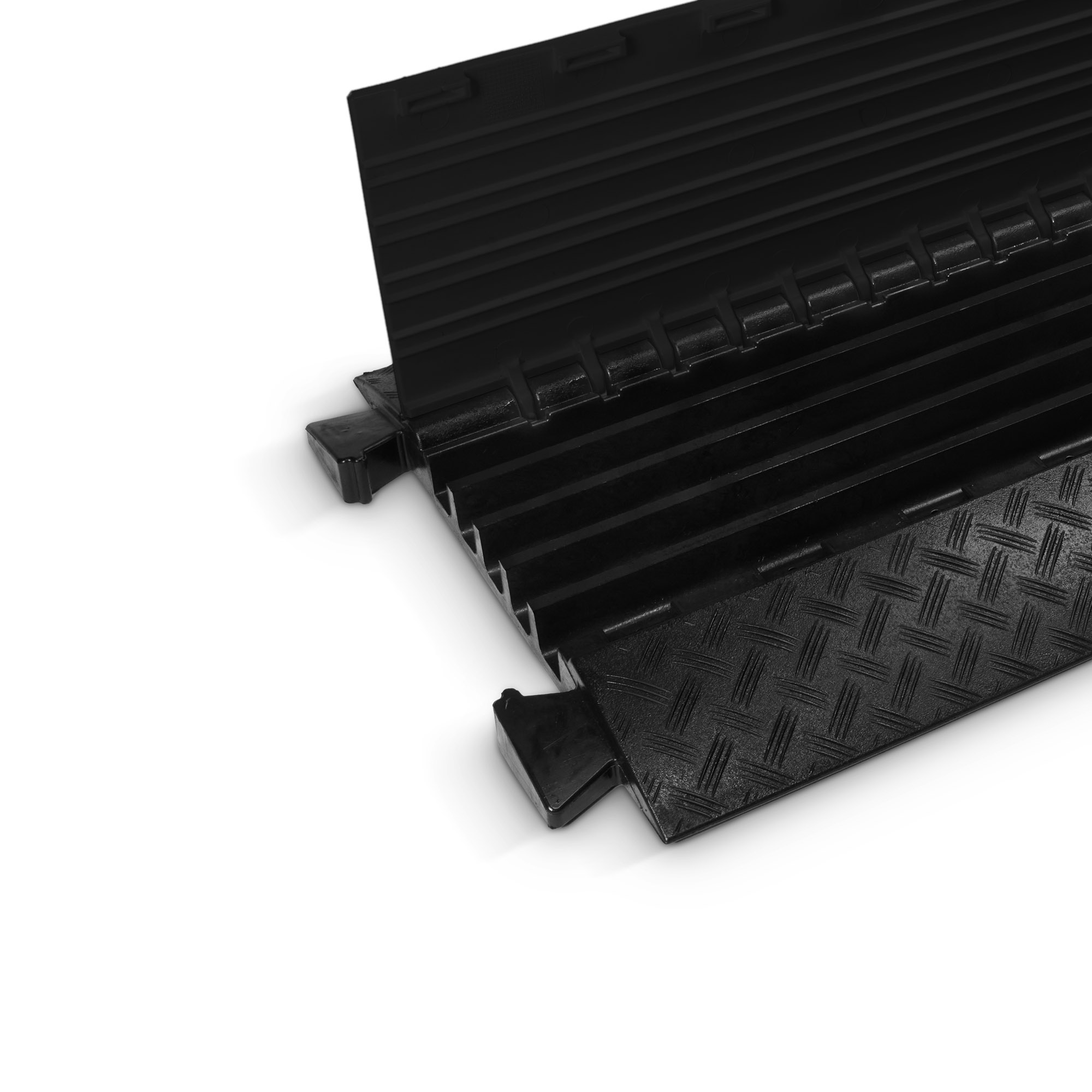 Protezione per cavi a 5 canali | nero | per impieghi gravosi | altezza 5,5 cm