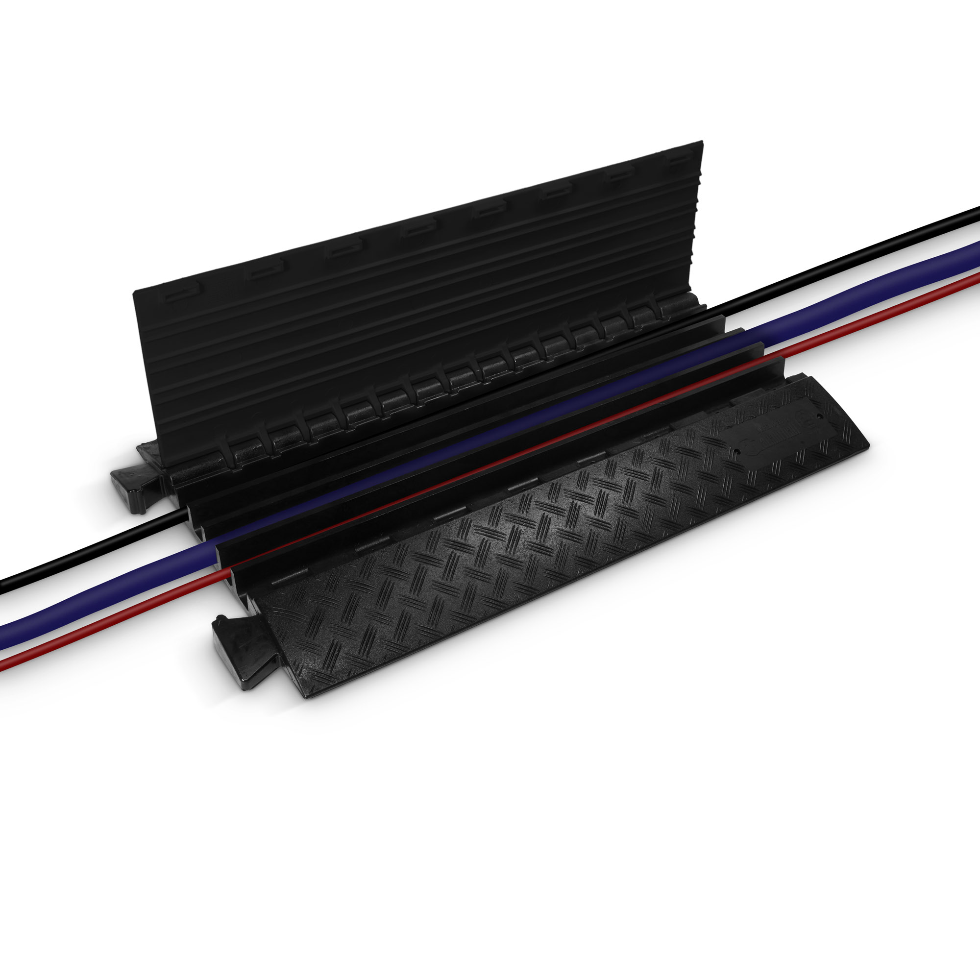 Protezione per cavi a 5 canali | nero | per impieghi gravosi | altezza 5,5 cm