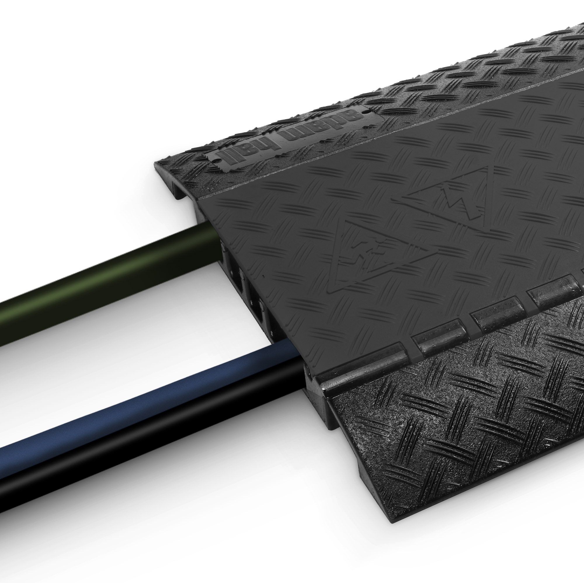 Protezione per cavi a 4 canali | nero | per impieghi gravosi | altezza 5,5 cm