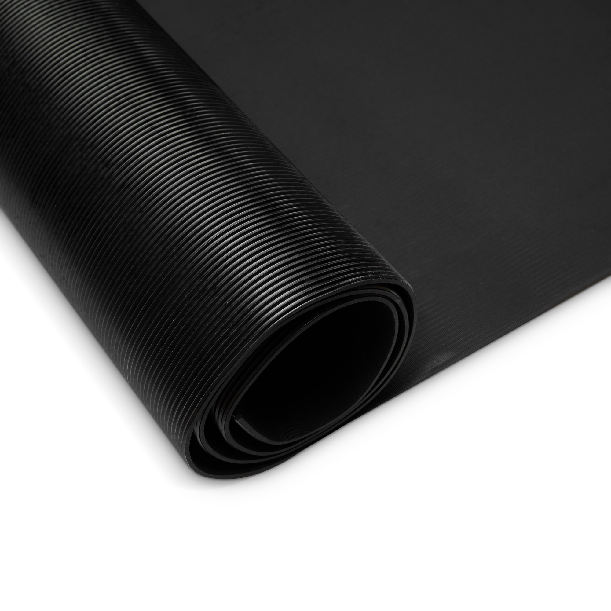 Tappetino in gomma rigata | nero | spessore 3 mm