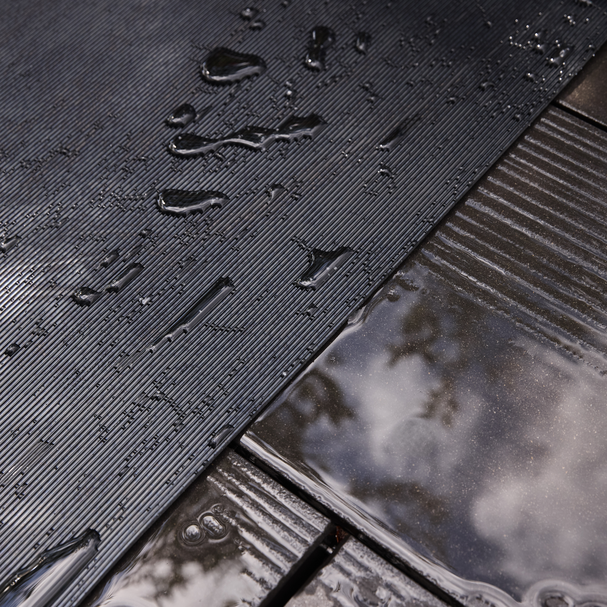 Tappetino in gomma rigata | nero | spessore 3 mm