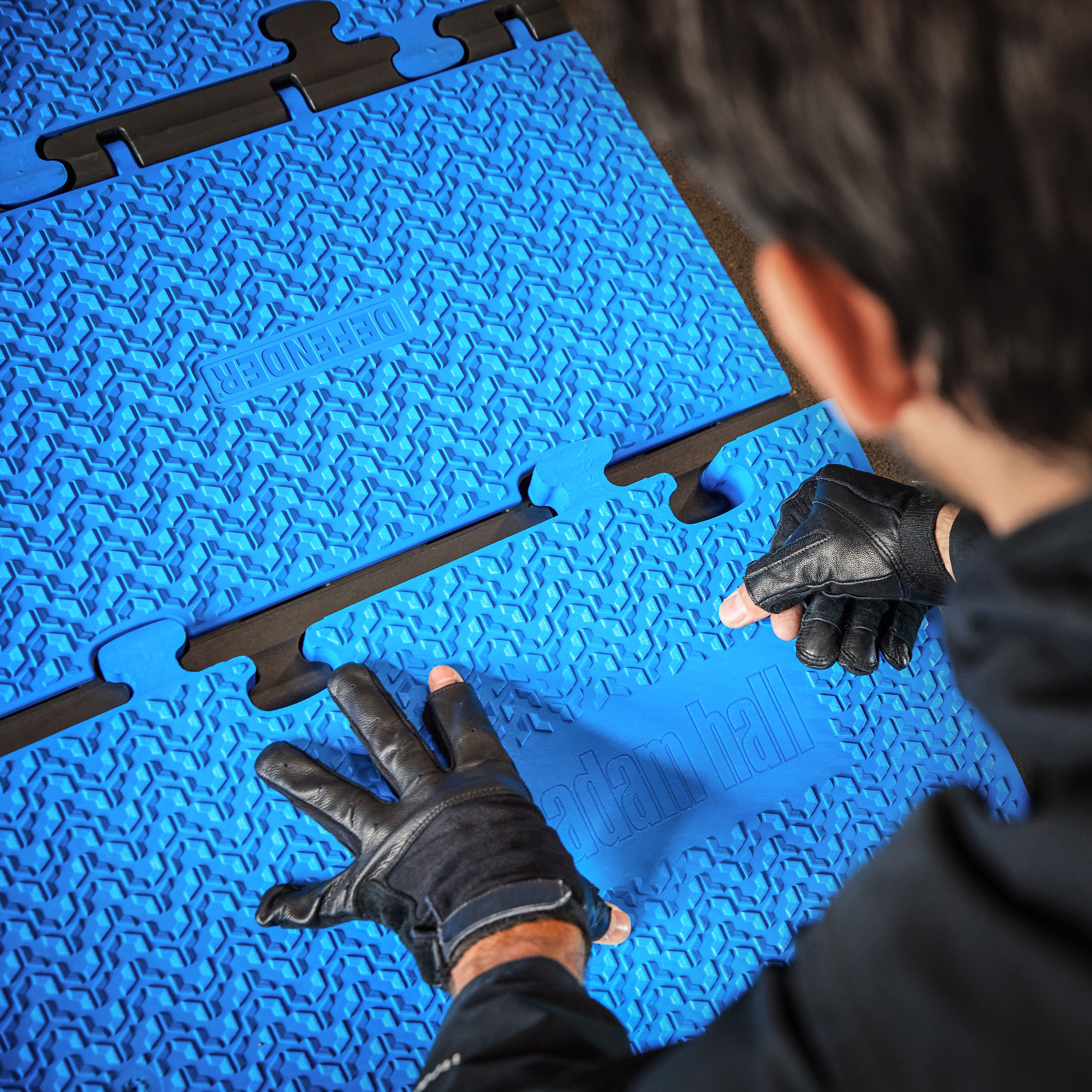 Sistema modulare 5 canali | rampa blu | transizione accessibile alle sedie a rotelle | altezza 5,4 cm