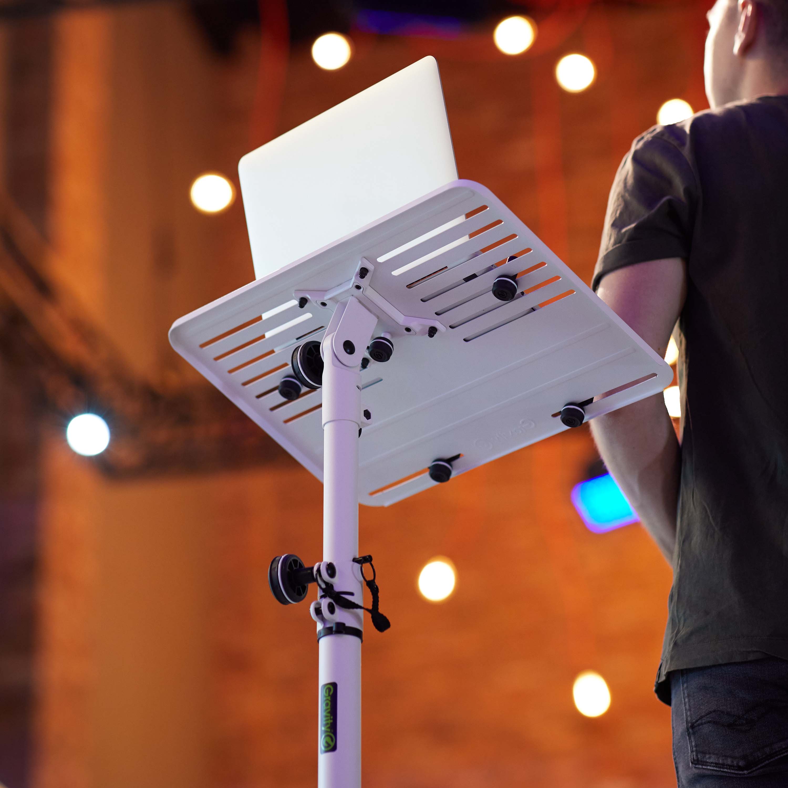 Supporto Universale per Laptop con Perni Regolabili e Base in Acciaio