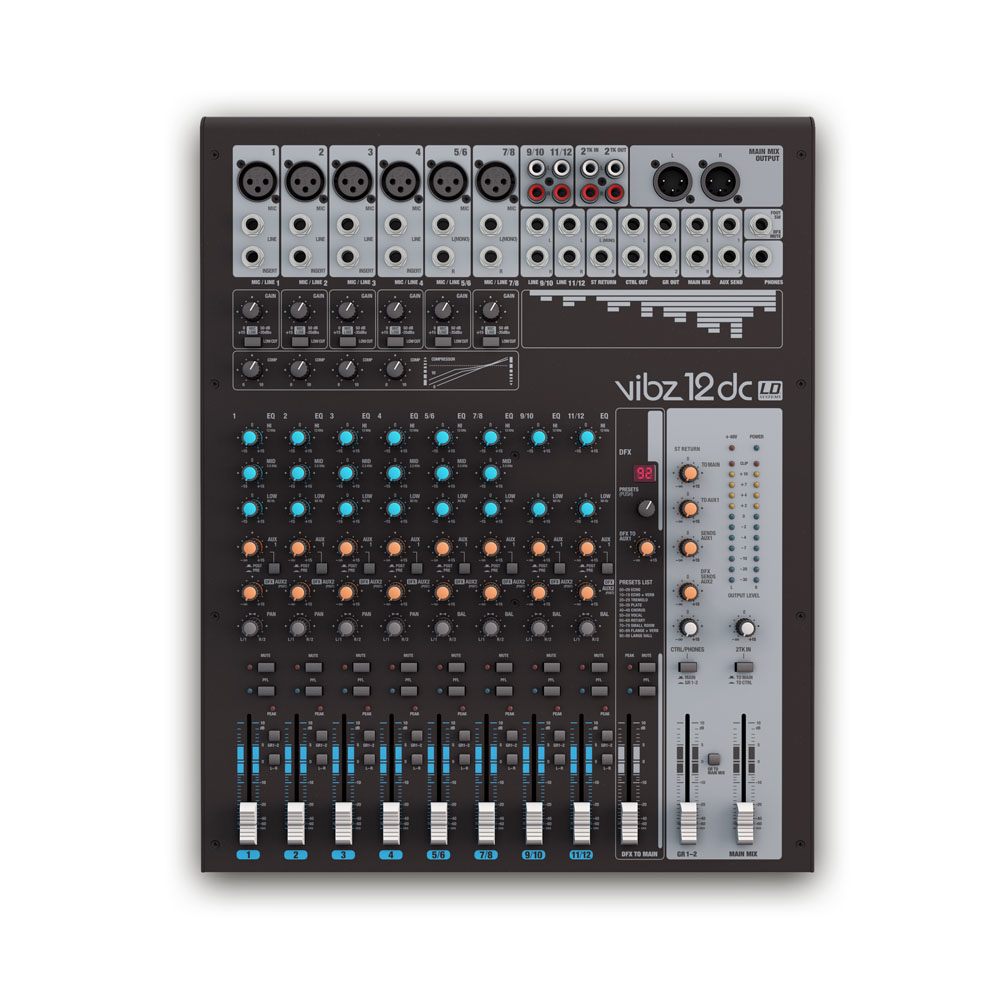 Mixer compatto a 12Â canali con DFX e compressore